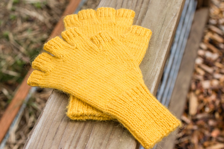 Yellow Fingerless Gloves - Rake And Make