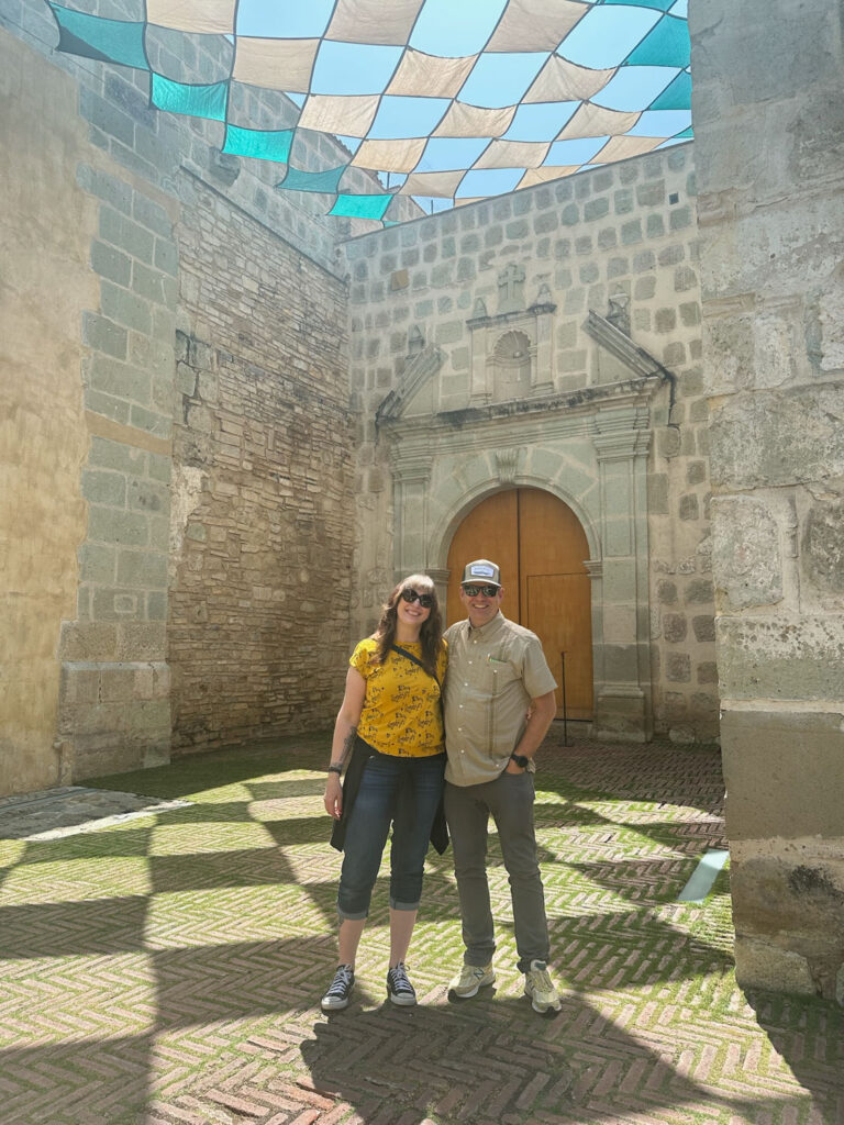 Wearing the amazing La Brea Tee, that I made out of hand drawn and hand silkscreened fabric of Wyatt and Cheese that Flower made for me, along with my most recent Ginger capris.